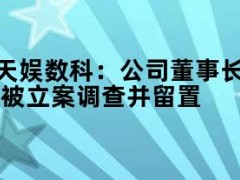 05月12日快讯：天娱数科：公司董事长、总经理徐德伟被立案调查并留置