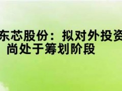 05月12日快讯：东芯股份：拟对外投资上海砺算事项尚处于筹划阶段