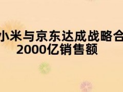 05月13日快讯：小米与京东达成战略合作，目标三年达2000亿销售额